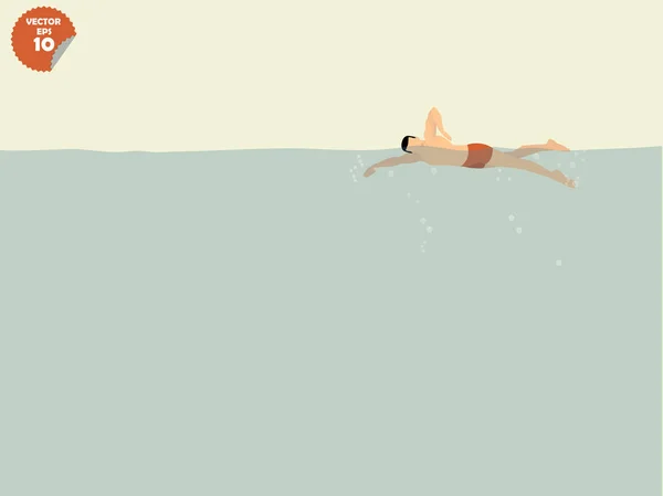 Concepto de natación estilo libre — Vector de stock