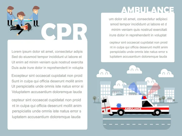 Szép design orvosi info-grafikus; CPR és mentőt — Stock Vector