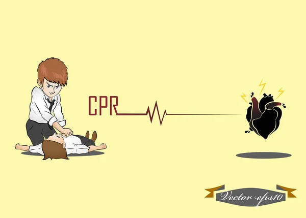 Člověk provést Cpr, ilustrace design vektor Cpr — Stockový vektor