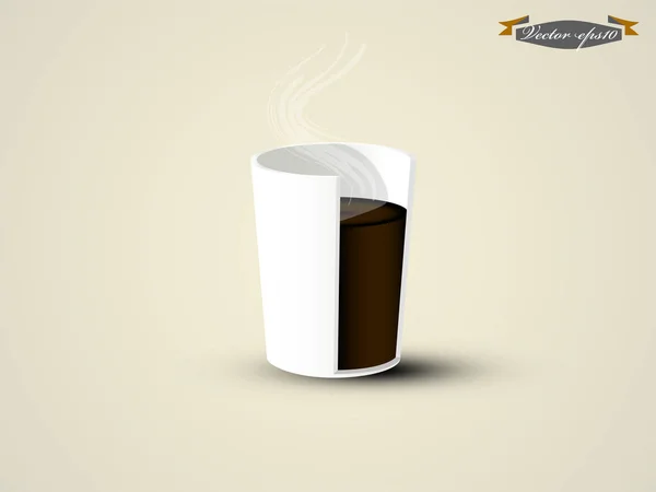 平面设计矢量的意式咖啡杯子在截面视图 — 图库矢量图片