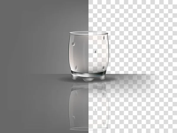 Realistic beautiful whisky glass with transparent water condensation vector on transparent background — Stock Vector