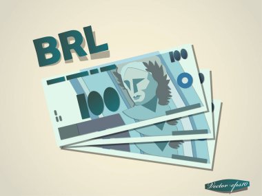 Brezilyalı gerçek para kağıt en az vektör grafik tasarım