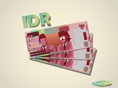 Endonezya Rupiah para kağıt en az vektör grafik tasarım