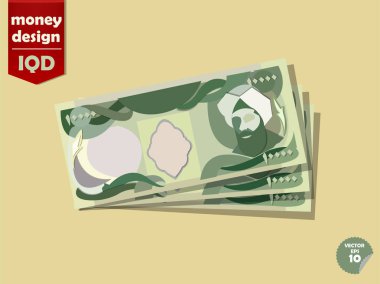 Irak Dinarı para kağıt vektör tasarımı, Irak para kavramı