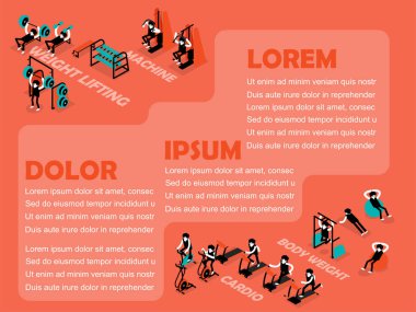 bilgi grafik izometrik tasarım egzersiz spor