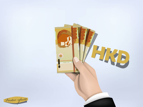 hongkong dollar money paper on hand,cash on hand