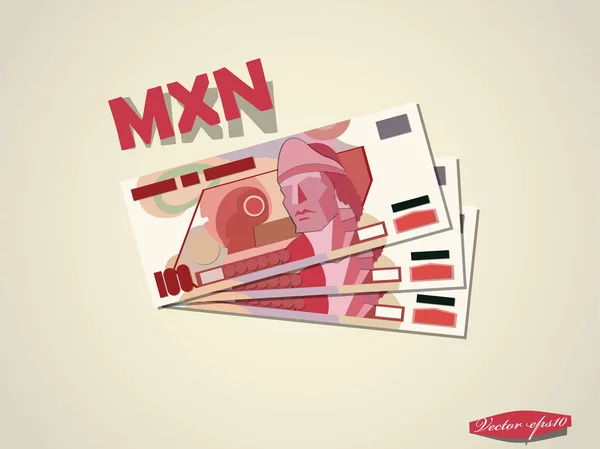 Meksika Pezosu para kağıt en az vektör grafik tasarım