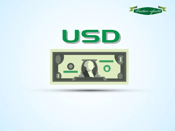 Vetor de design gráfico mínimo do dólar dos EUA (USD) papel moeda — Vetor de Stock