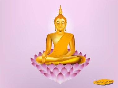lotus, Buda'nın tasarım oturan Buda'nın gerçekçi grafik tasarım vektör