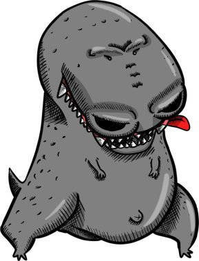 şirin komik tyrannosaurus Rex'in illüstrasyon tasarlamak vektör