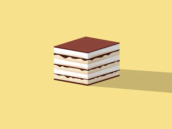 Belo design de bolo tiramisu, design de conceito de sobremesa colorida —  Vetores de Stock
