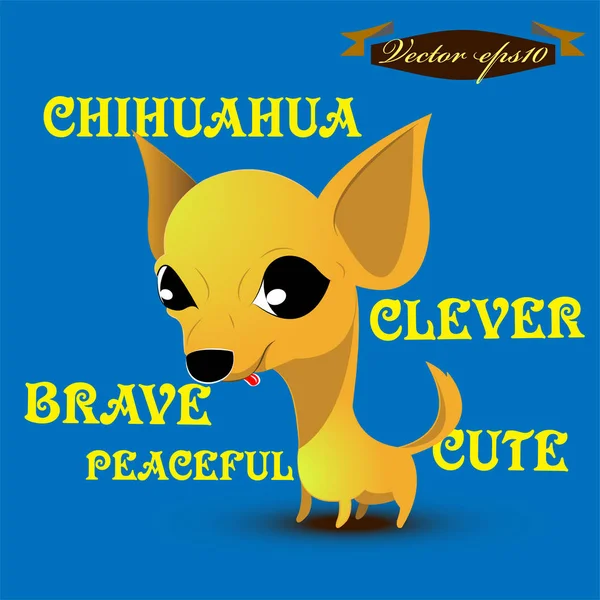 Info Grafik Illustration Design Vektor des Chihuahua-Hundes — Stockvektor