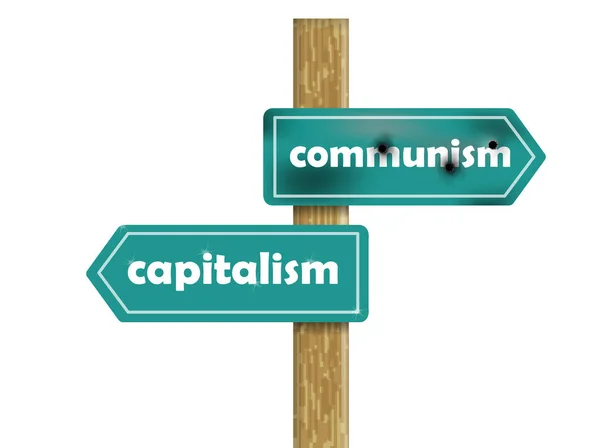 Conceito de design gráfico do comunismo e do capitalismo —  Vetores de Stock