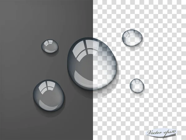Transparenter Wassertropfen-Design-Vektor auf transparentem Hintergrund — Stockvektor