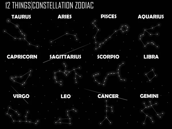 Belo desenho de constelação zodiacal, vetor de horóscopos — Vetor de Stock