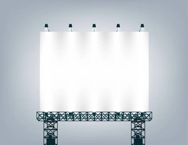 Vector realista de la ilustración de la cartelera en blanco para el anuncio, concepto del diseño gráfico de la cartelera en blanco — Vector de stock