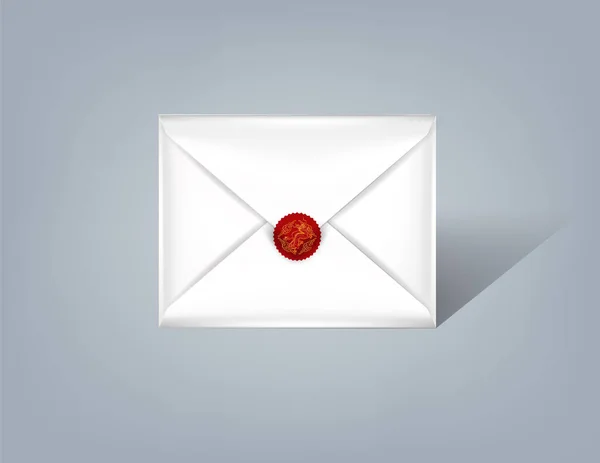 Hermoso vector de ilustración realista sobre blanco, sobre blanco aislado con el signo de dragón chino de oro sello rojo sobre un fondo, maqueta realista — Vector de stock