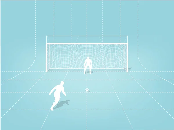 Ilustração vetor design gráfico conceito de penalidade chute futebol formação — Vetor de Stock