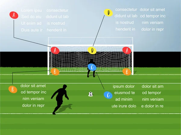 Info illustration graphique vecteur de penalty kick soccer — Image vectorielle