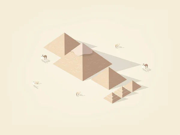 Illustration isometrisk vektor grafisk design begreppet stort pyramid giza i Egypten — Stock vektor