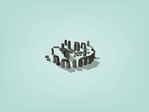 Illustration vector isometric design concept of stonehenge Reino Unido da Grã-Bretanha e Irlanda do Norte, Inglaterra — Vetor de Stock