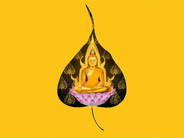Illustration Vector Buddha Sitting Lotus Religion Buddha Design Concept — Stock Vector