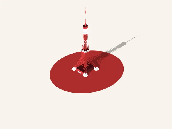 Illustration Vektor Grafikdesign Konzept Des Tokyo Tower Tokio Japan Stockvektor