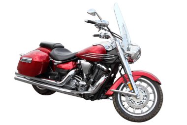Modern kırmızı motosiklet.