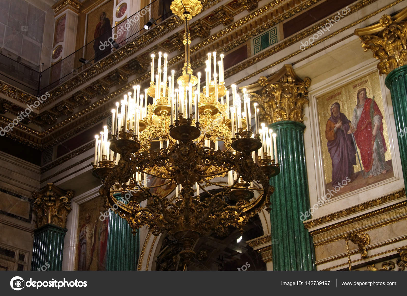 Chandelier And Parts Of The Interior Of St Isaac S