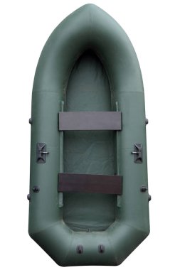 Beyaz bir arka plan üzerinde izole kauçuk şişme bot.