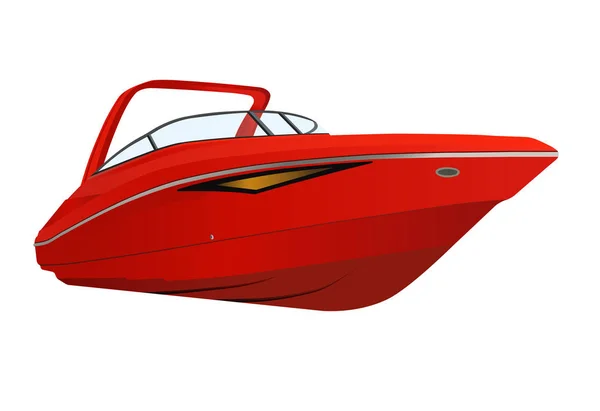 Moderna röd båt. — Stock vektor