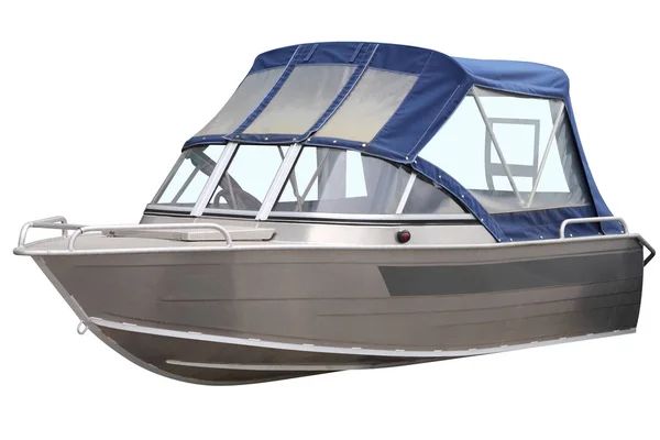 Barco con tapa de lona azul . —  Fotos de Stock