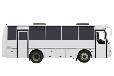 Kompakt beyaz otobüs.