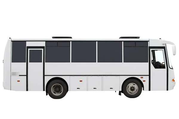 Compact biały autobus. — Zdjęcie stockowe