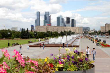 Moskova şehir karmaşık görünümünden Poklonnaya Gora.