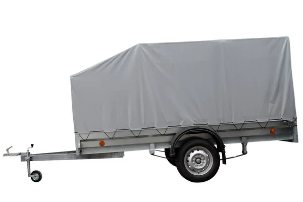 Car trailer with canvas awning. — Stock Photo, Image