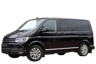 Modern bir minivan beyaz bir arkaplanda izole edilir..