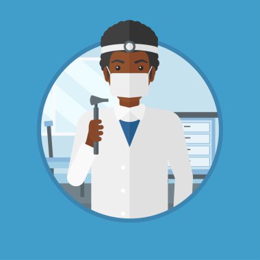 Kulak burun boğaz doktor vektör çizim.