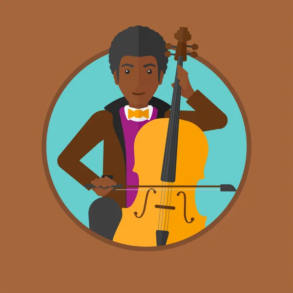 Man spelar cello vektor illustration. — Stock vektor