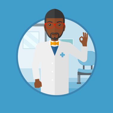 Doktor gösteren ok işareti illüstrasyon vektör.