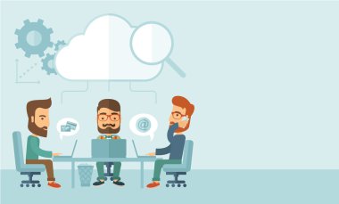 birlikte çalışan üç iş adamları.