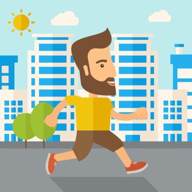Man do jogging under the heat of sun
