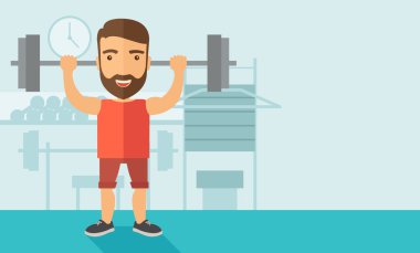 Halter kaldıran yakışıklı adam.