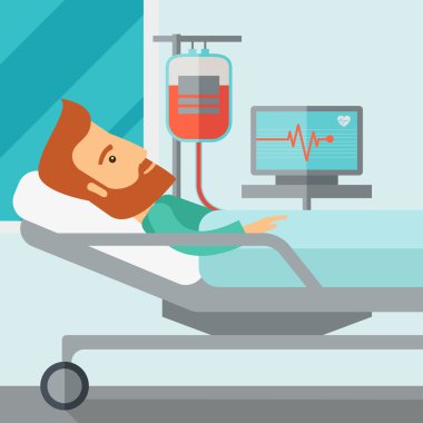 Patient in hospital bed being monitored