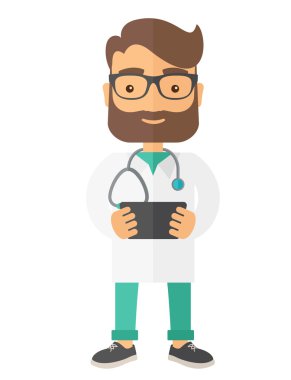 Physician holding the result in x-ray