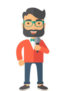 Broadcaster with microphone