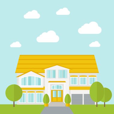 Ağaçlar büyük ev