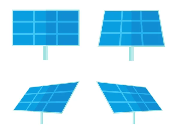 Vier Sonnenkollektoren mit weißem Hintergrund. — Stockfoto