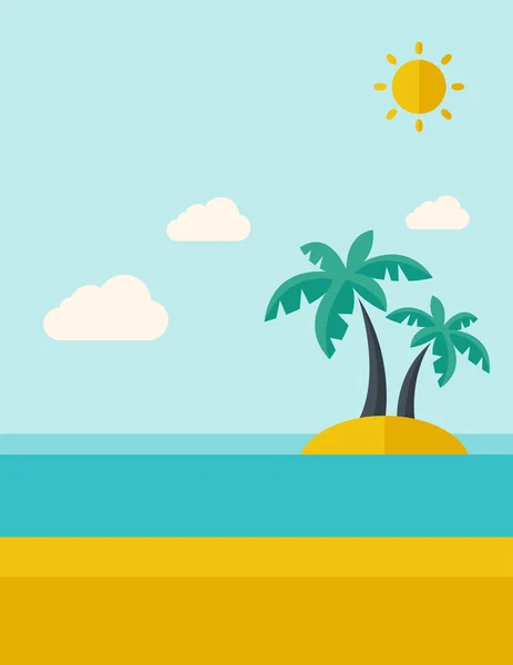 Tropical sea island with palm trees. — Stock Photo, Image