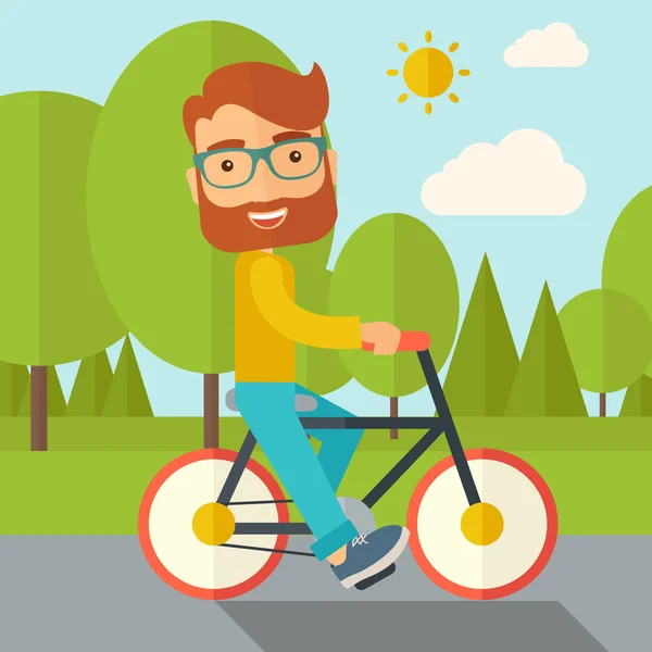 Man op de fiets. — Stockfoto